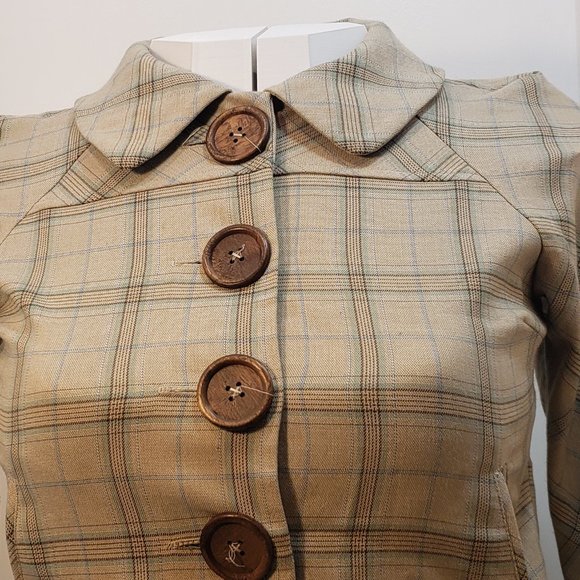 M Designer Zinc Blazer Plaid Jacket Great - Picture 8 of 10